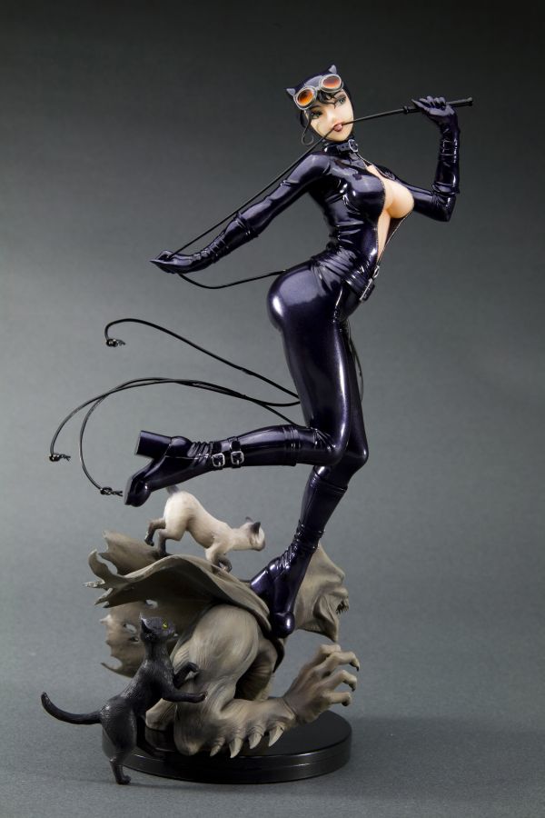 side view of catwoman statue