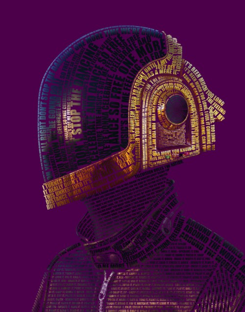 picture of Daft Punk made of typography