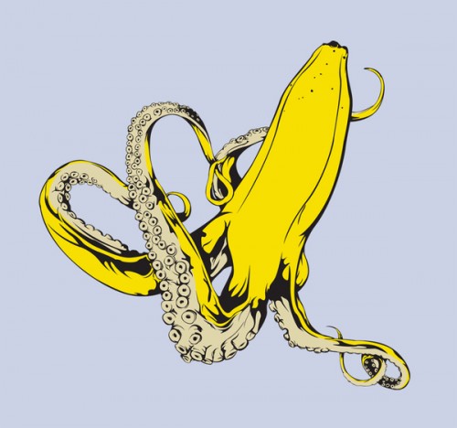 illustration of an octopus banana