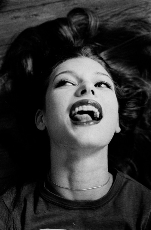 black & white portrait of Milla Jovovich