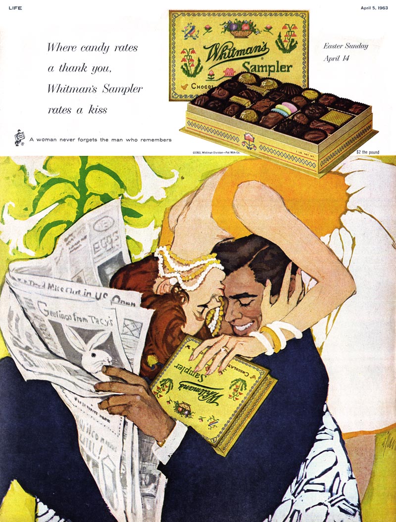 illustrated ad for chocolate by Al Parker