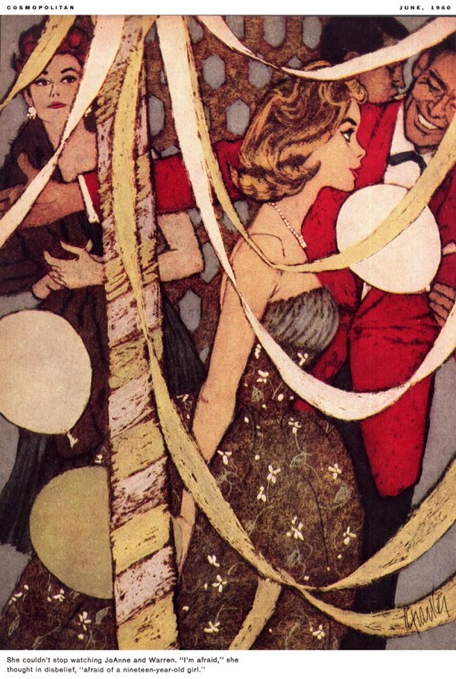woman at a party illustrated by Al Parker