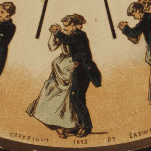 Animated phenakistoscope pictures of a waltzing couple