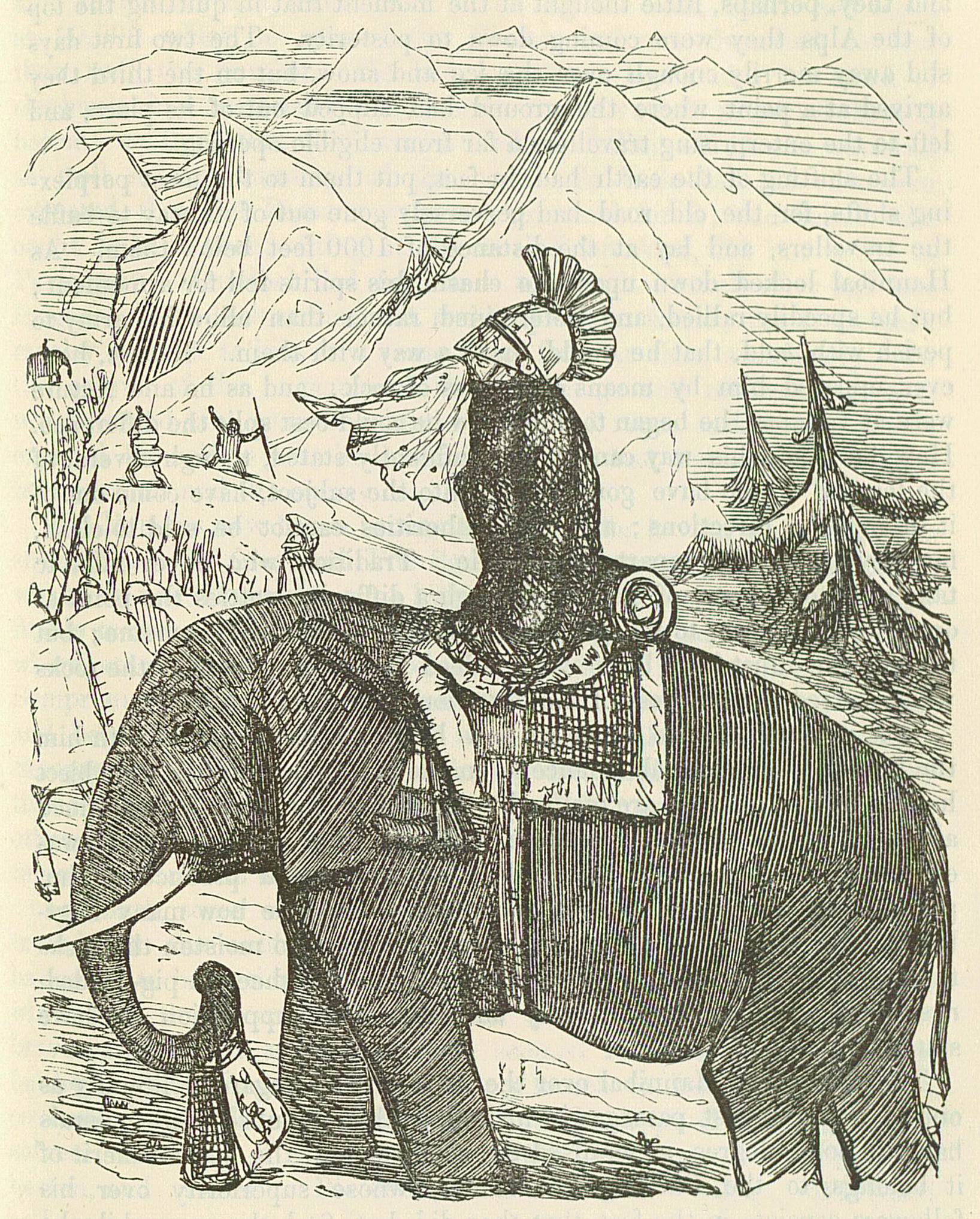 Hannibal crossing the alps on an elephant - Comic History of Rome
