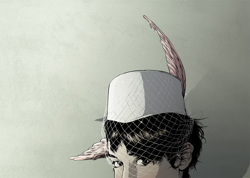 Bird-wing hat by Matthew Woodson
