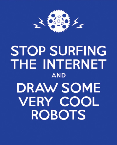 Stop surfing the Internet and draw some very cool robots