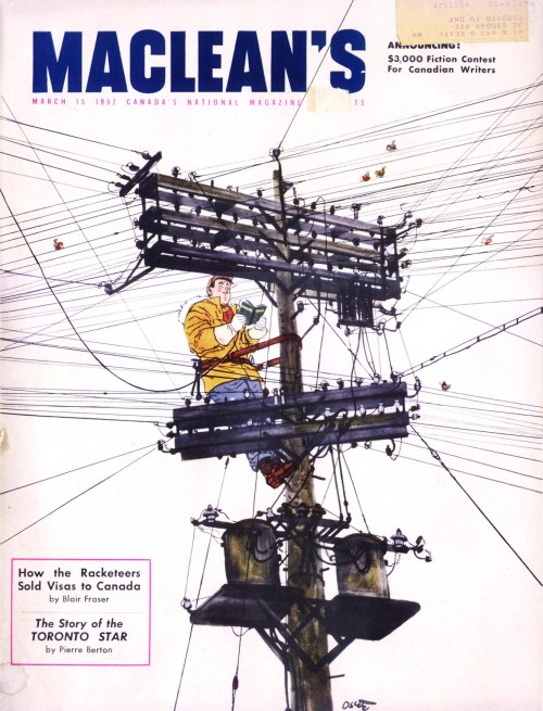 MacLean's magazine Illustrated by Oscar Cahén March 1952