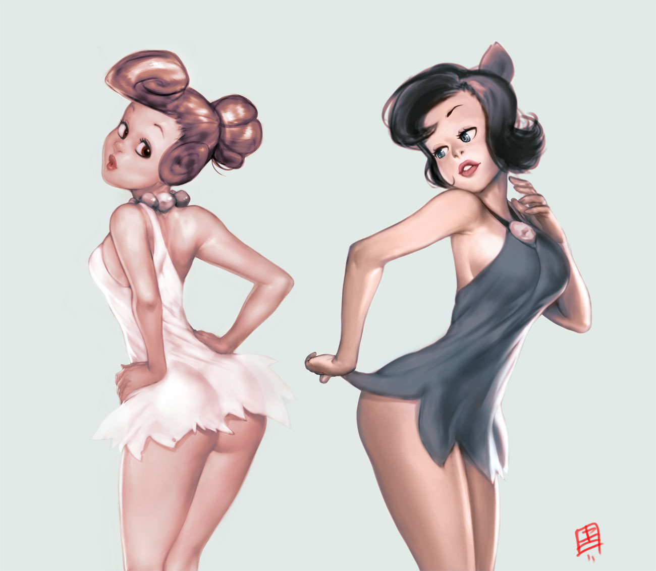 sexy wilma flintstone and betty rubble by qiqo.