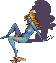 Smurfette naked pixel art