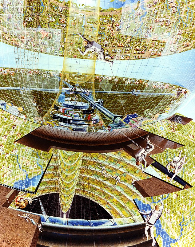 Future space habitation by Donald E. Davis, 1975