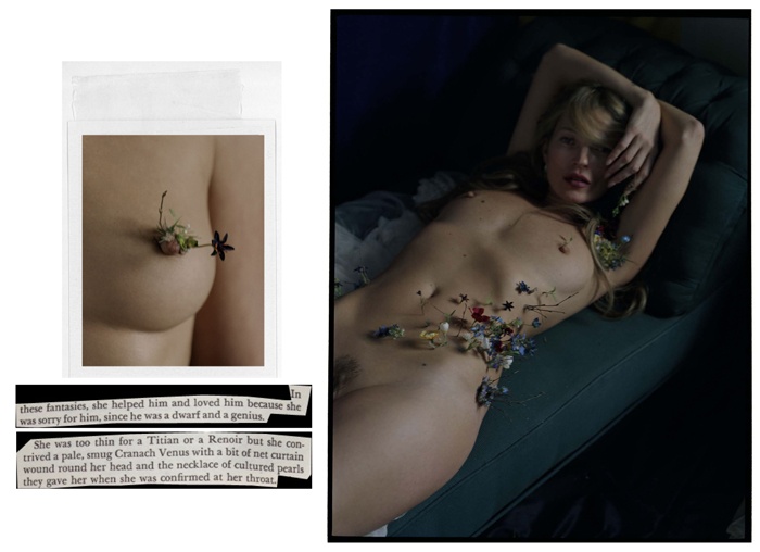 Kate Moss nude with flowers